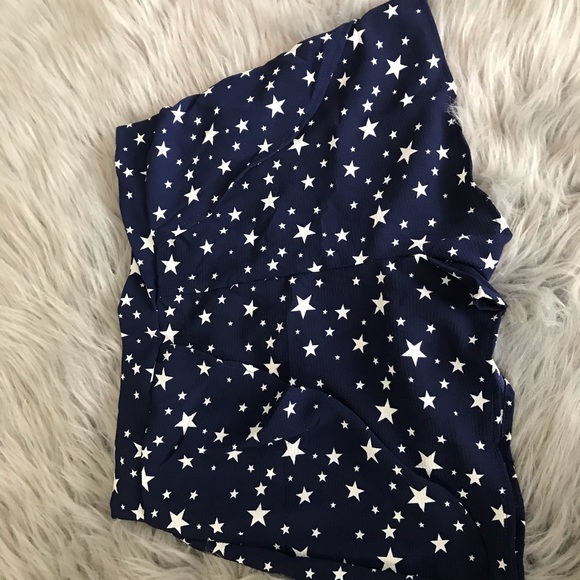 NAVY BLUE STAR PRINT SHORTS - Picture 6 of 7